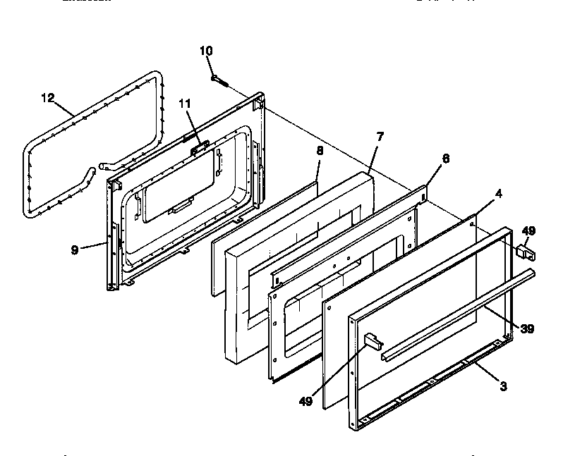 Tappan TGF332BCWA door diagram