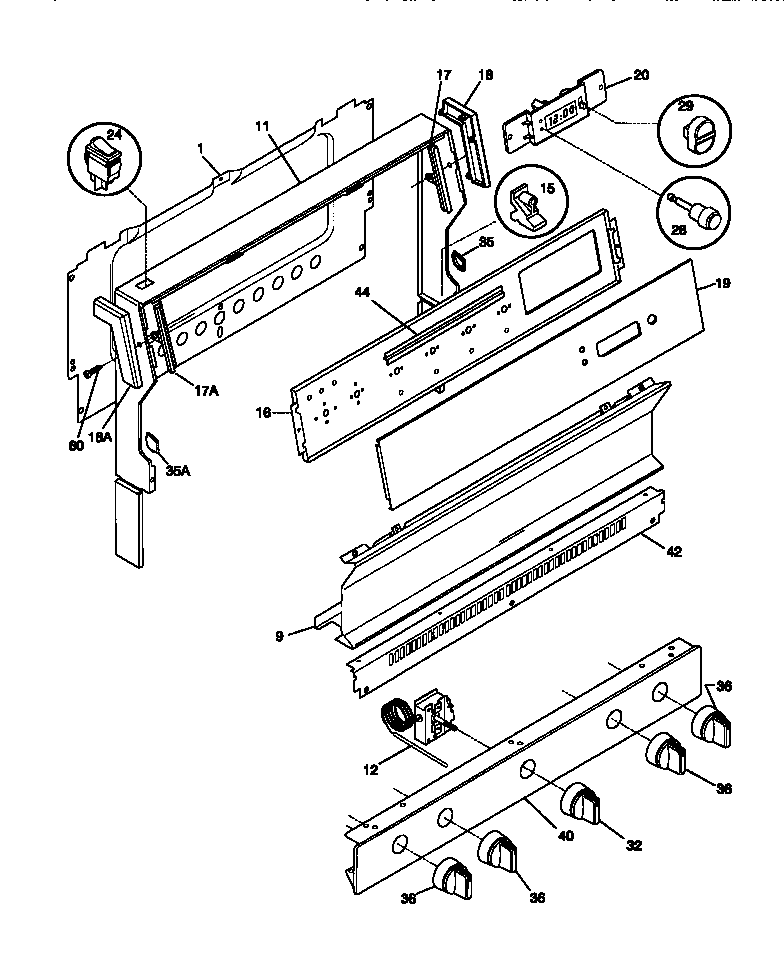 Tappan TGF330WCWA backguard diagram