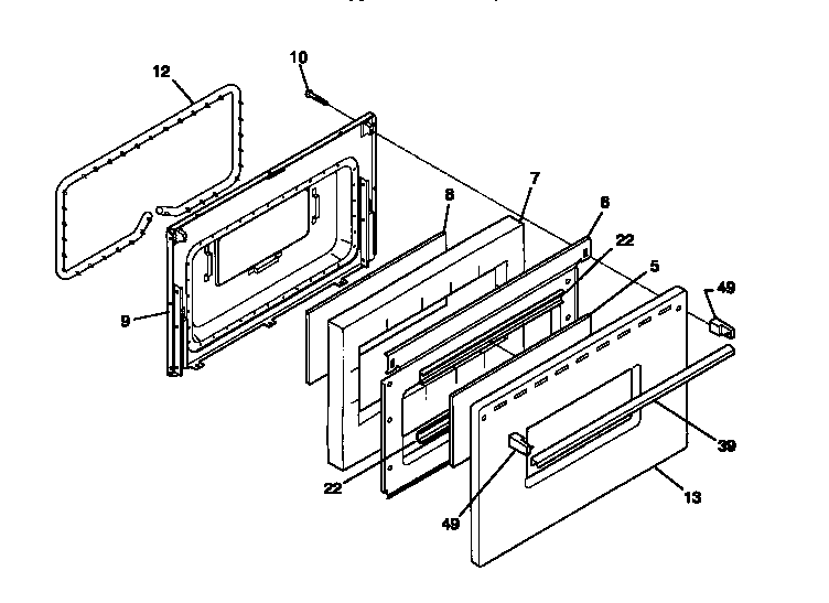 Tappan TGF330WCWA door diagram