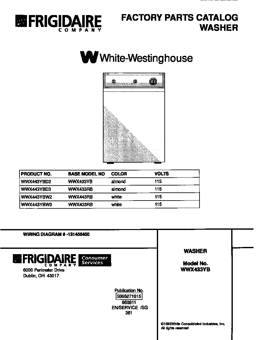 White-Westinghouse WWX443YBW3 cover diagram