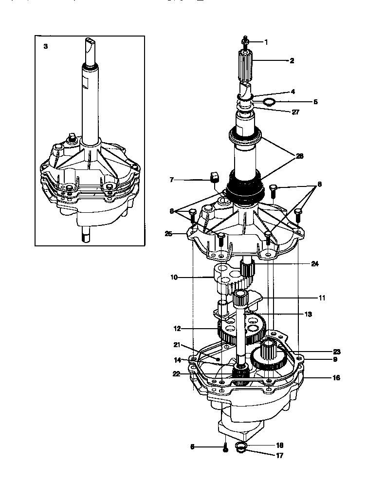 White-Westinghouse WWX443YBW3 transmission diagram