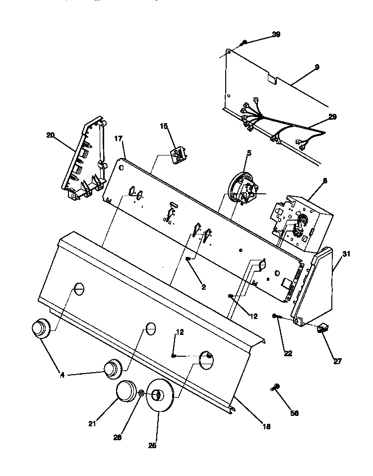 White-Westinghouse WWX443YBW3 control panel diagram