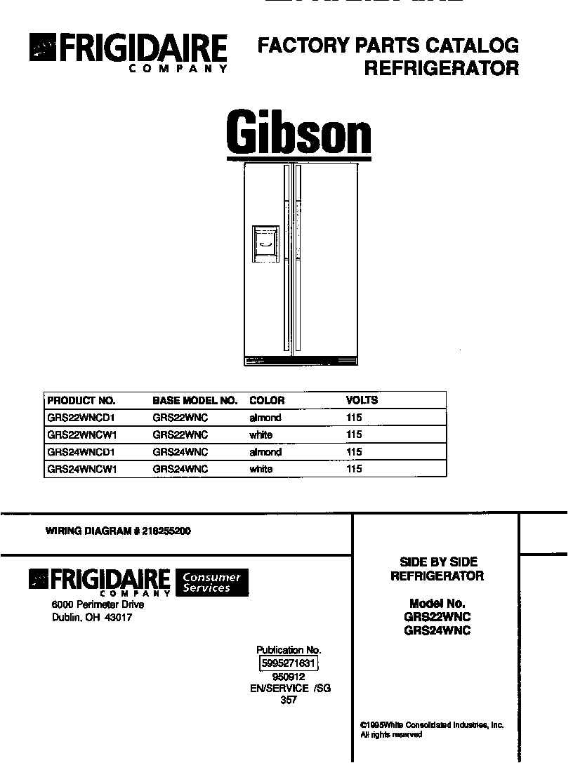 Gibson GRS22WNCW1 cover diagram