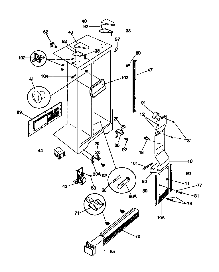 Gibson GRS22WNCW1 cabinet diagram