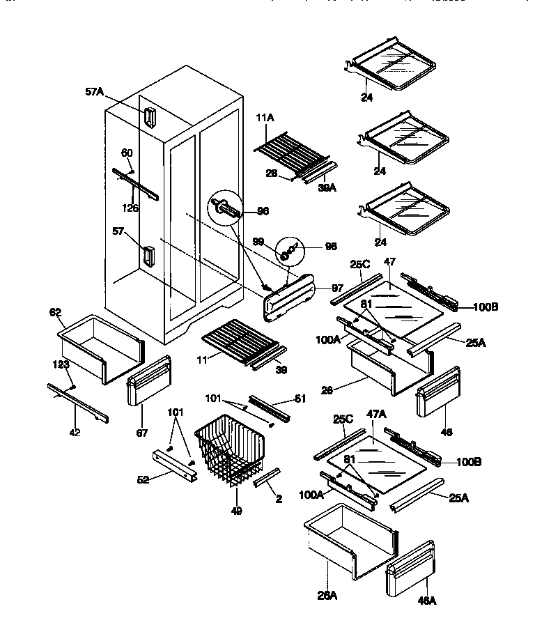 Gibson GRS22WNCW1 shelves diagram