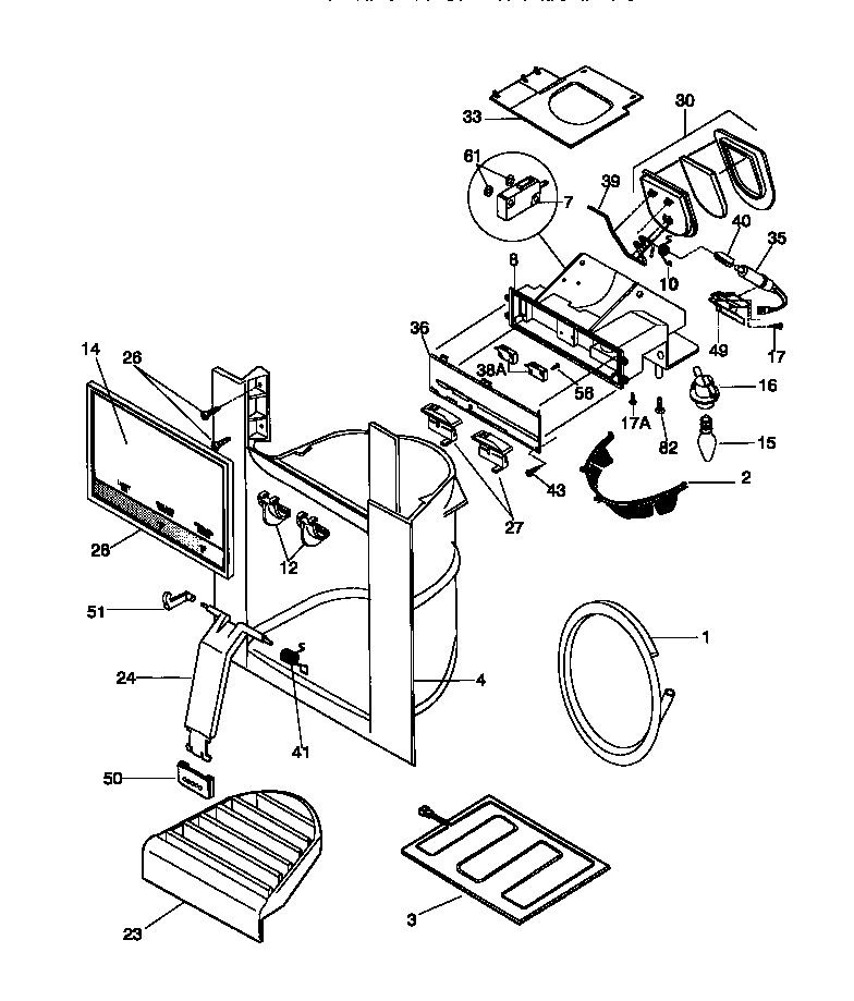 Gibson GRS22WNCW1 ice dispenser diagram
