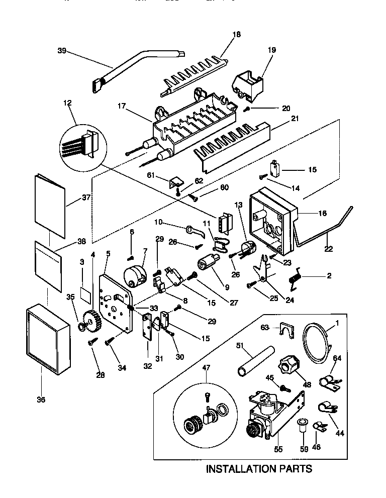 Gibson GRS22WNCW1 ice maker diagram