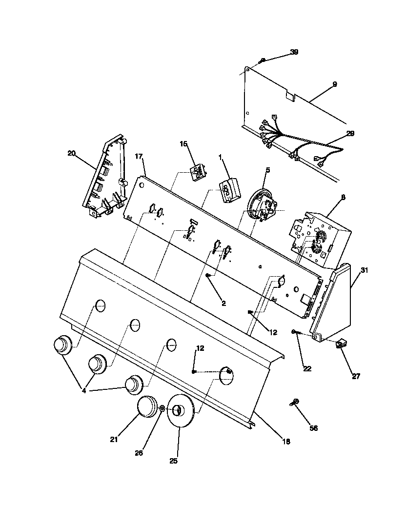 White-Westinghouse WWX645RBD2 control panel diagram