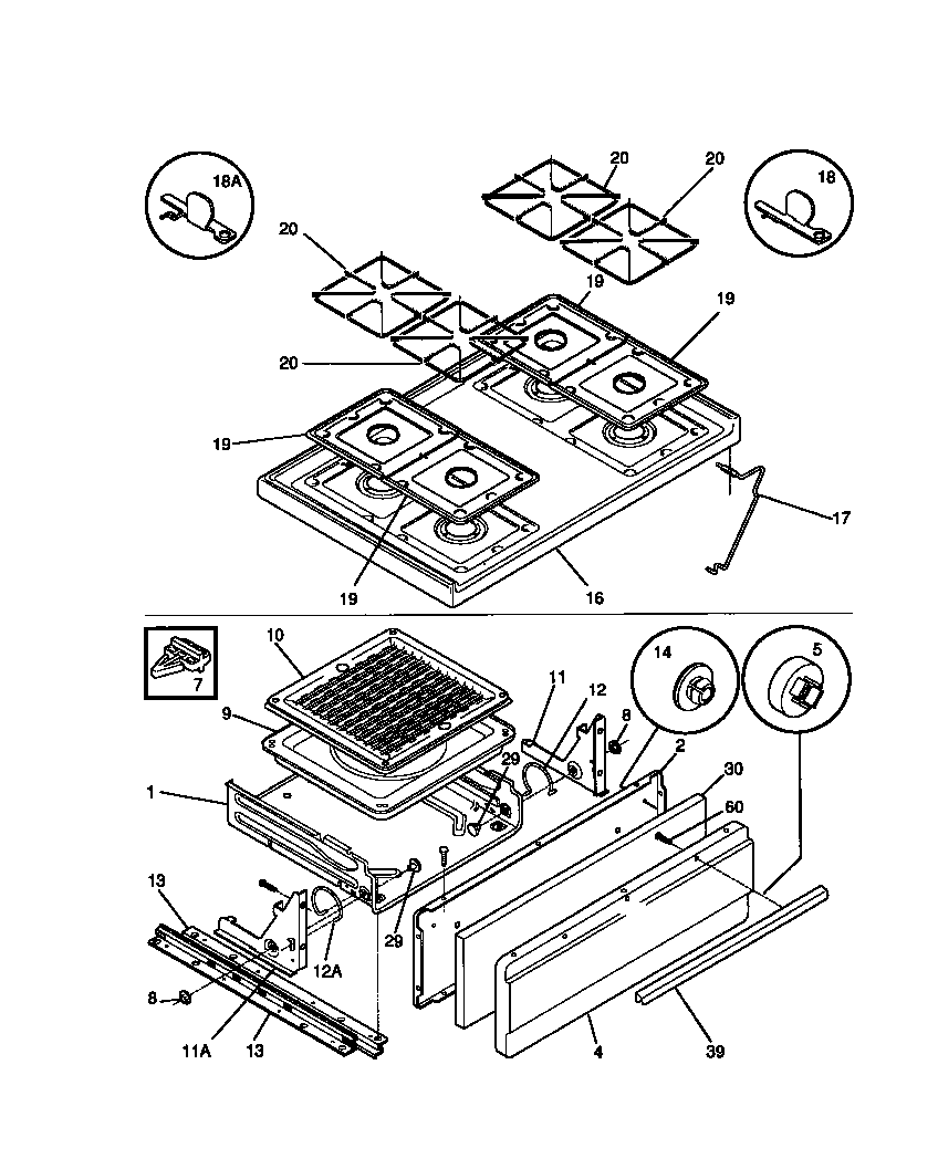 Gibson GGF322BBDC top/drawer diagram
