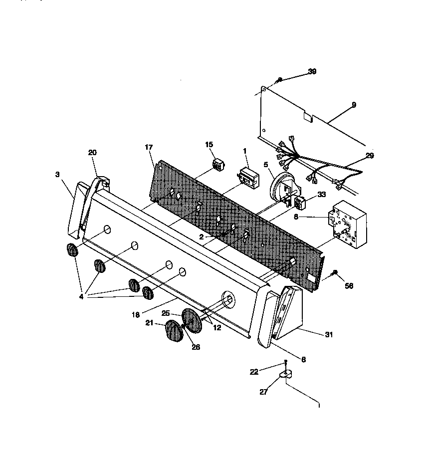 Frigidaire FWX645LBT2 control panel diagram