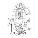 Frigidaire FWS445RBT1 motor/tub diagram