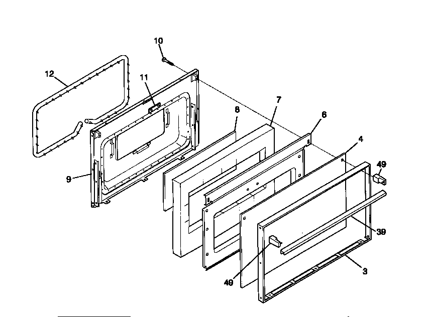 White-Westinghouse WGF323BAWC door diagram