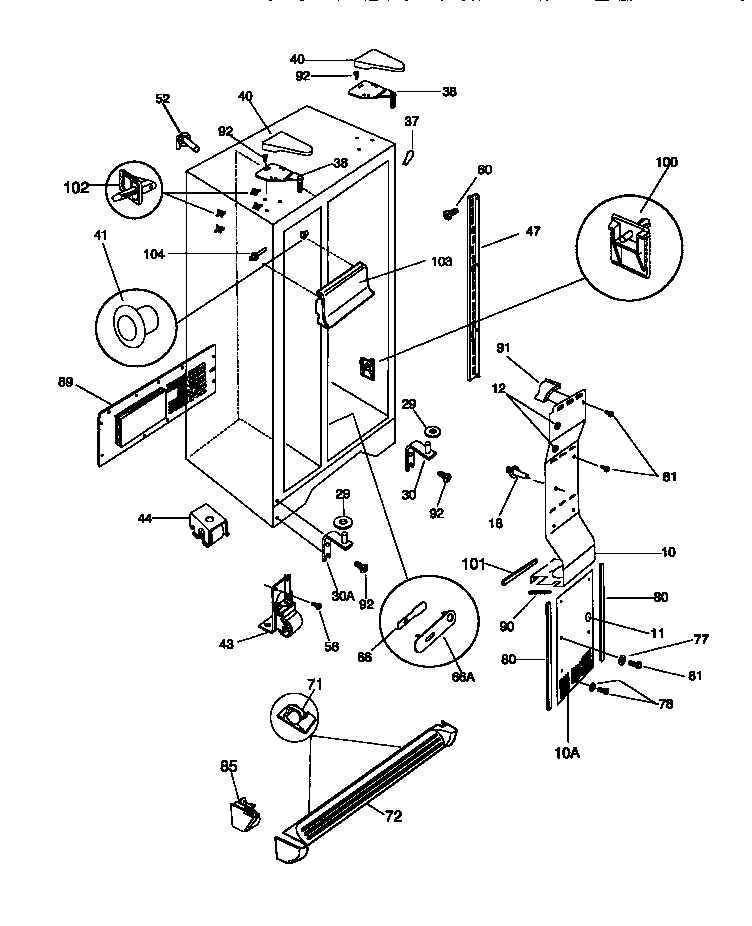Frigidaire F45WP26CD1 cabinet diagram