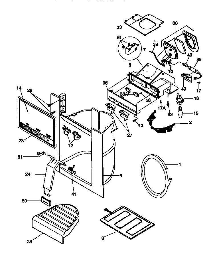 Frigidaire F45WP26CD1 ice & water dispenser diagram