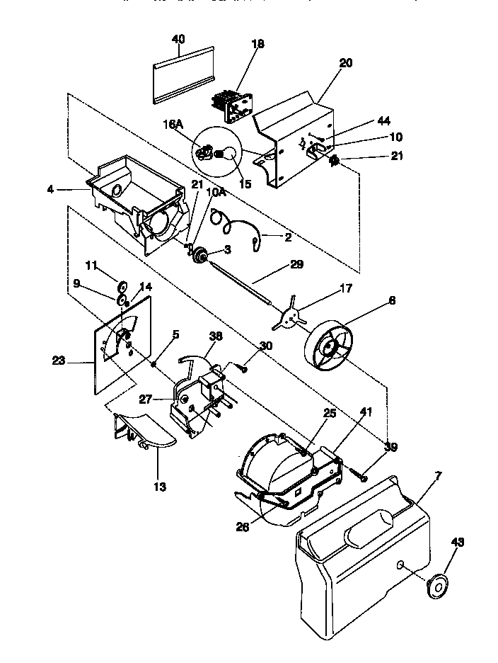 Frigidaire F45WP26CD1 ice container/drive diagram