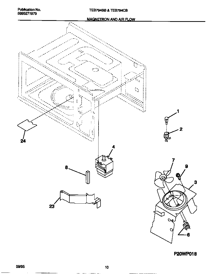 Tappan TEB794BBBB magnetron and air flow diagram