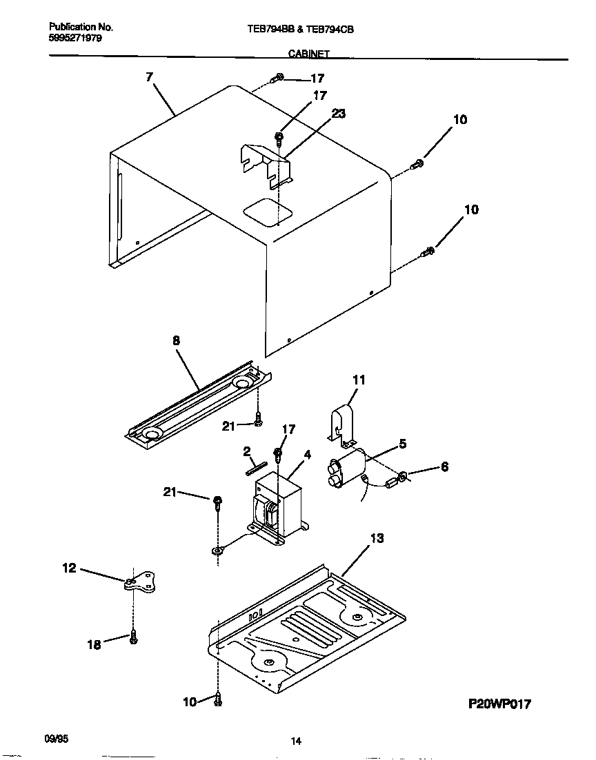 Tappan TEB794BBBB cabinet diagram