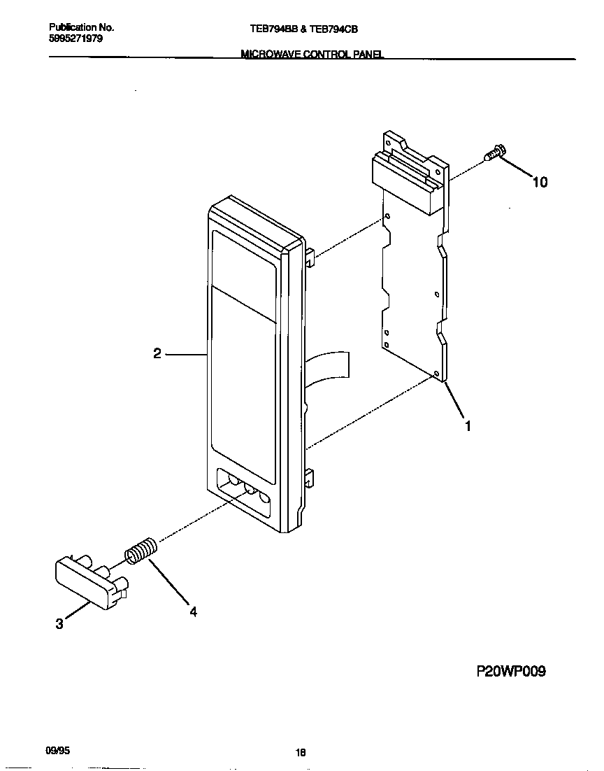 Tappan TEB794BBBB microwave control panel diagram