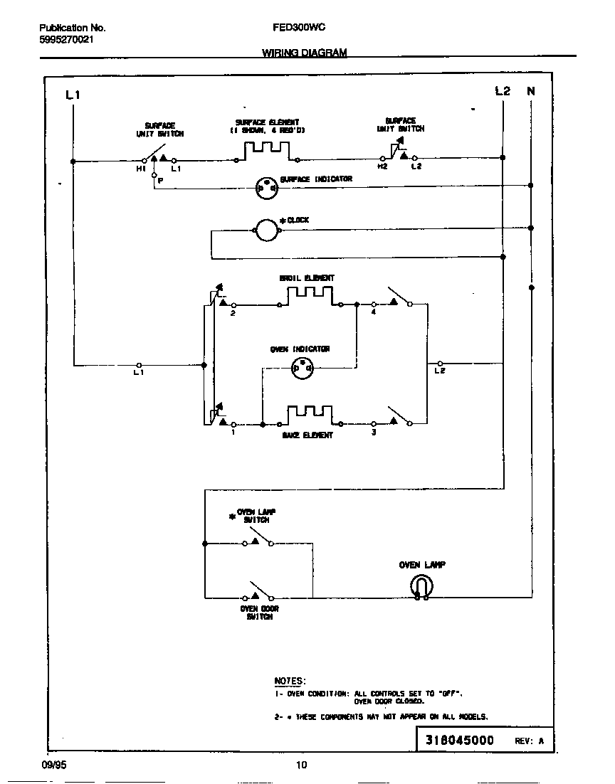 Frigidaire FED300WCWA wiring diagram diagram
