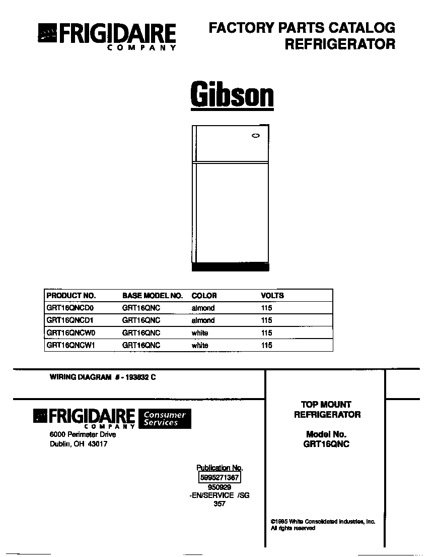 Gibson GRT16QNCW0 cover diagram