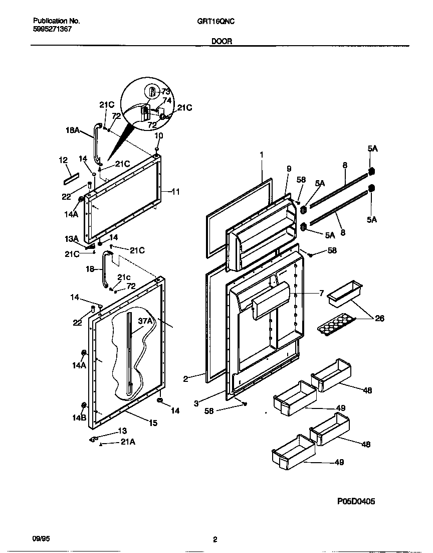 Gibson GRT16QNCW0 door diagram