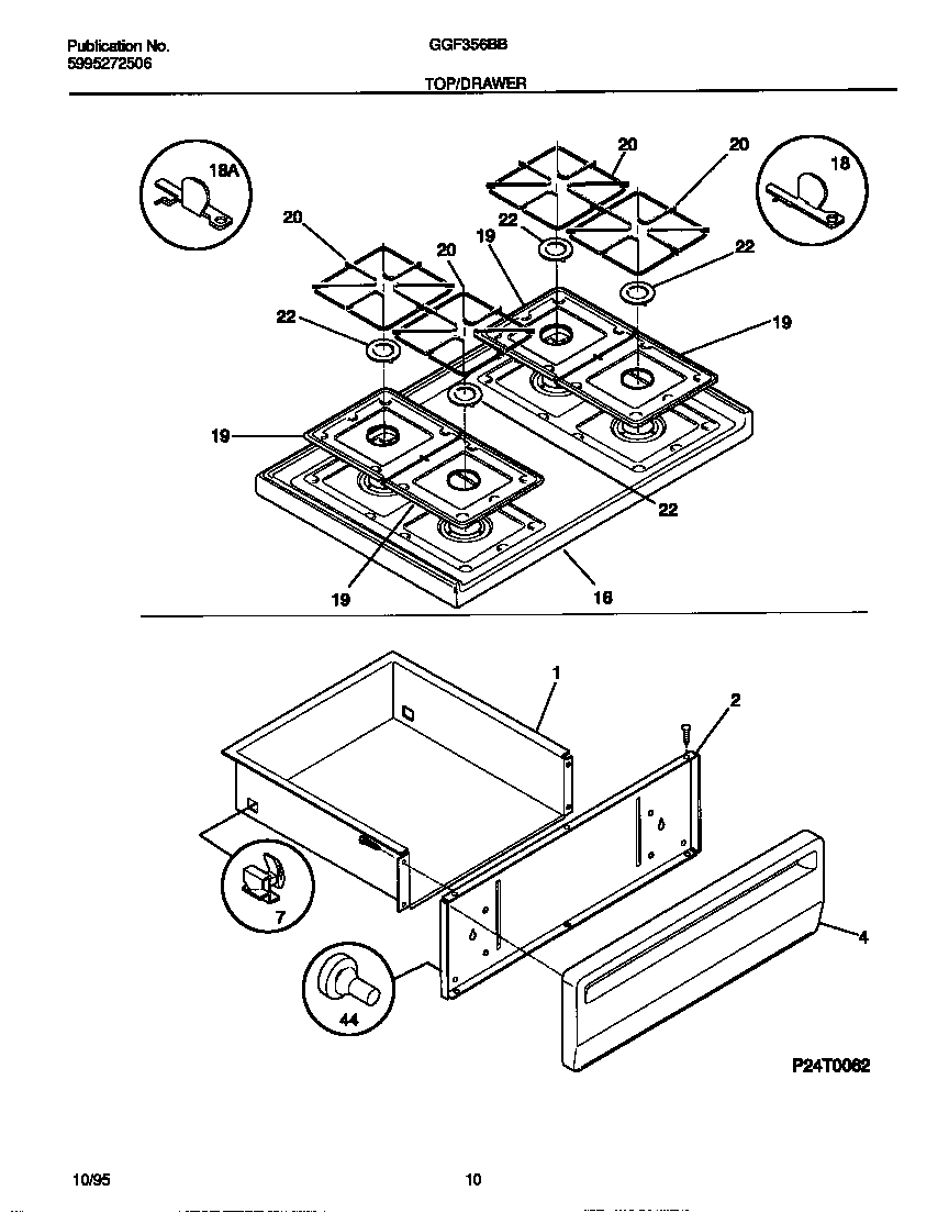 Gibson GGF356BBDC top/drawer diagram