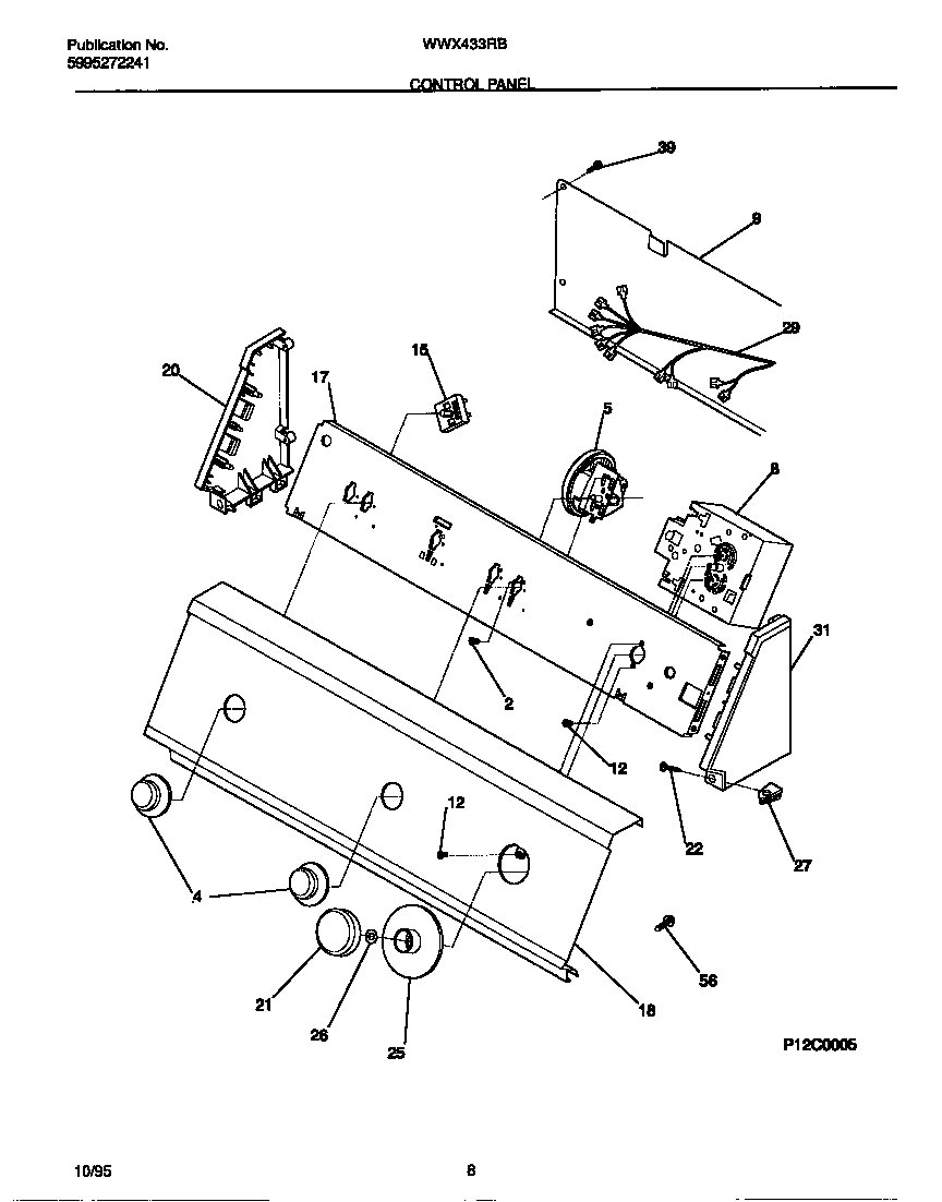 White-Westinghouse WWX433RBW3 control panel diagram