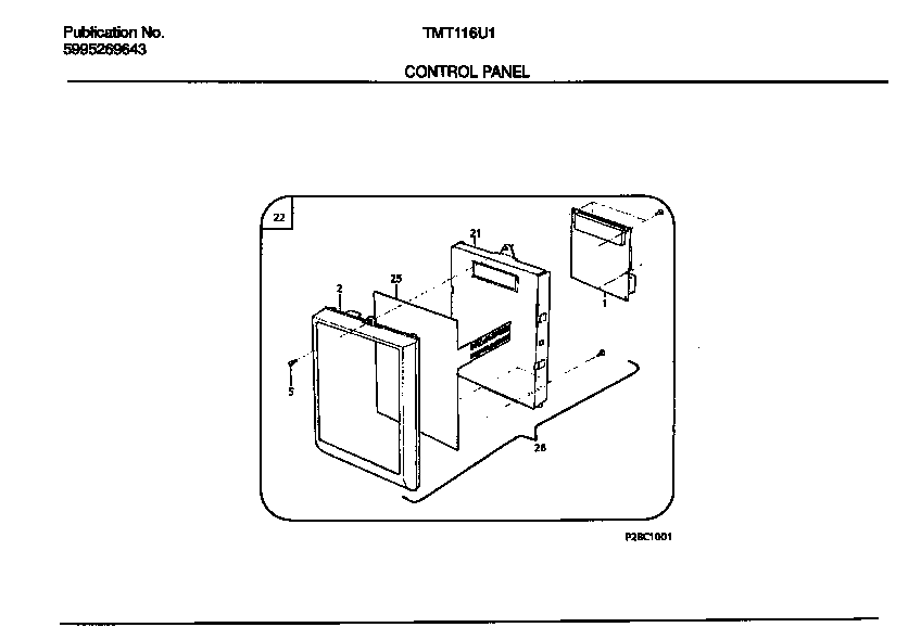 Tappan TMT116U1B0 control panel diagram