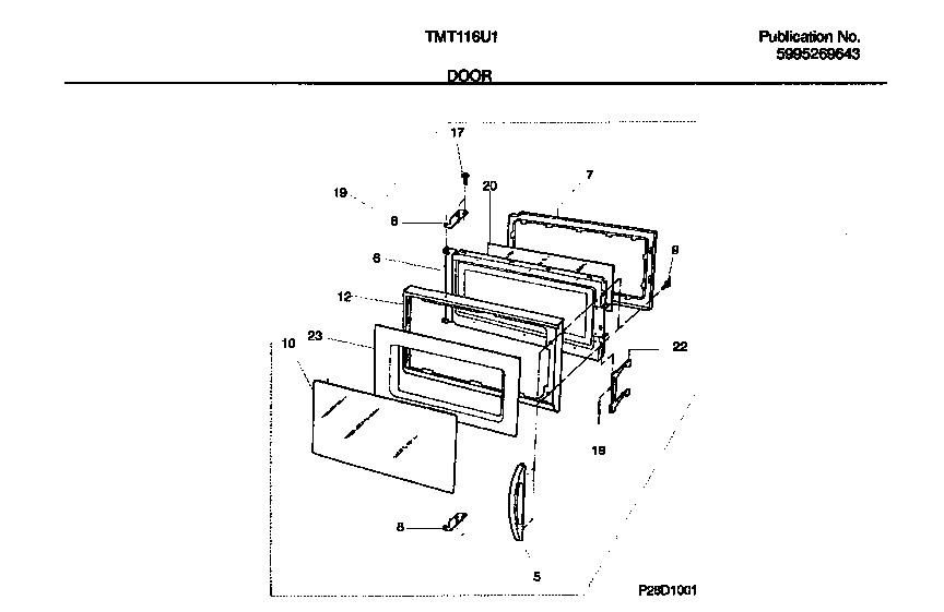 Tappan TMT116U1B0 door diagram