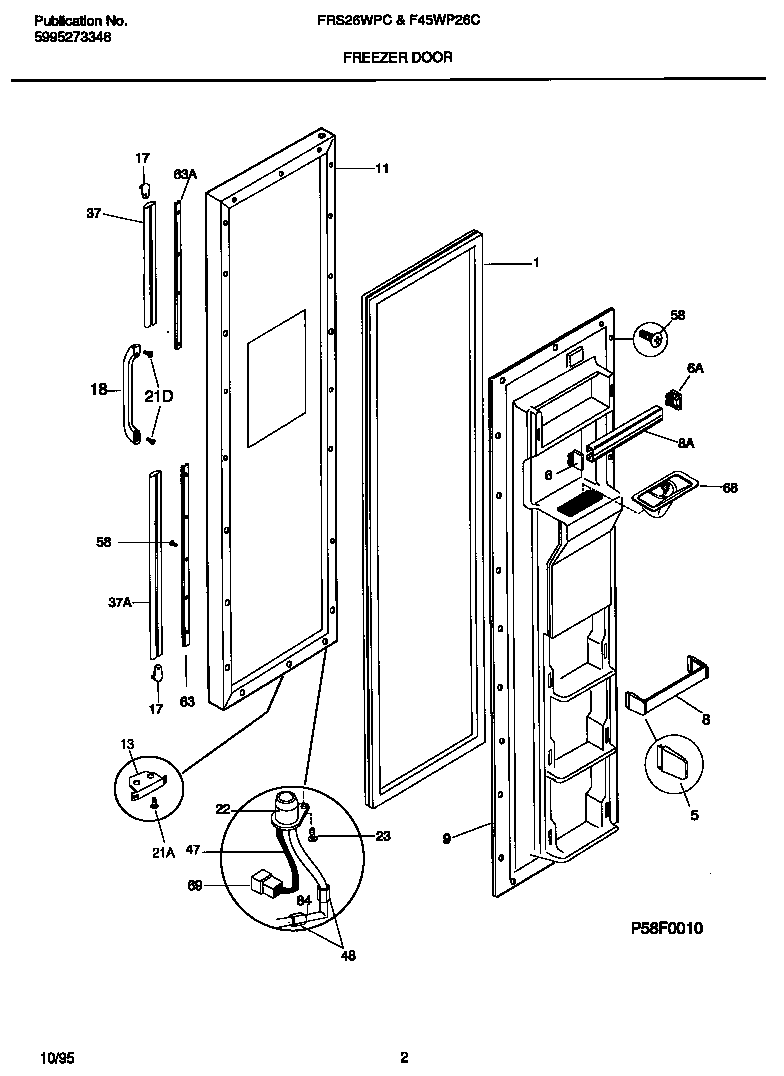 Frigidaire F45WP26CD2 freezer door diagram