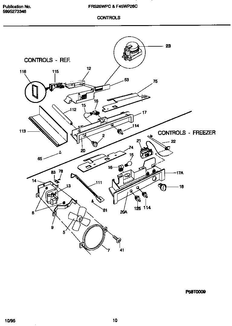 Frigidaire F45WP26CD2 controls diagram