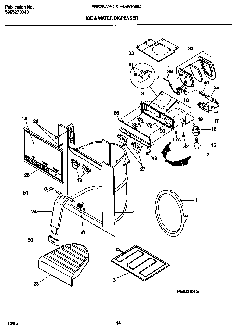 Frigidaire F45WP26CD2 ice & water dispenser diagram