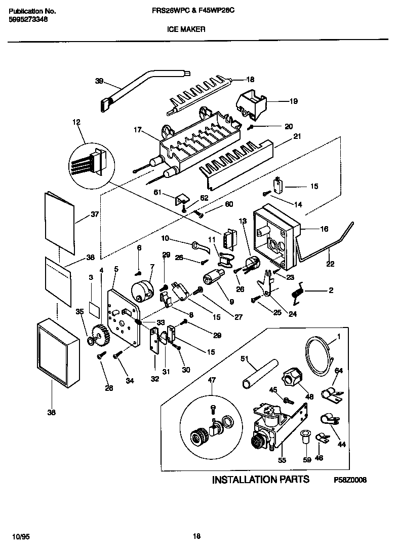 Frigidaire F45WP26CD2 ice maker diagram