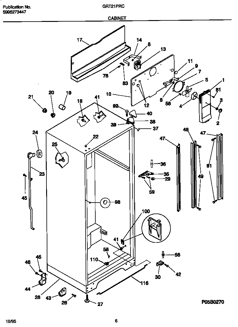 Gibson GRT21PRCW1 cabinet diagram
