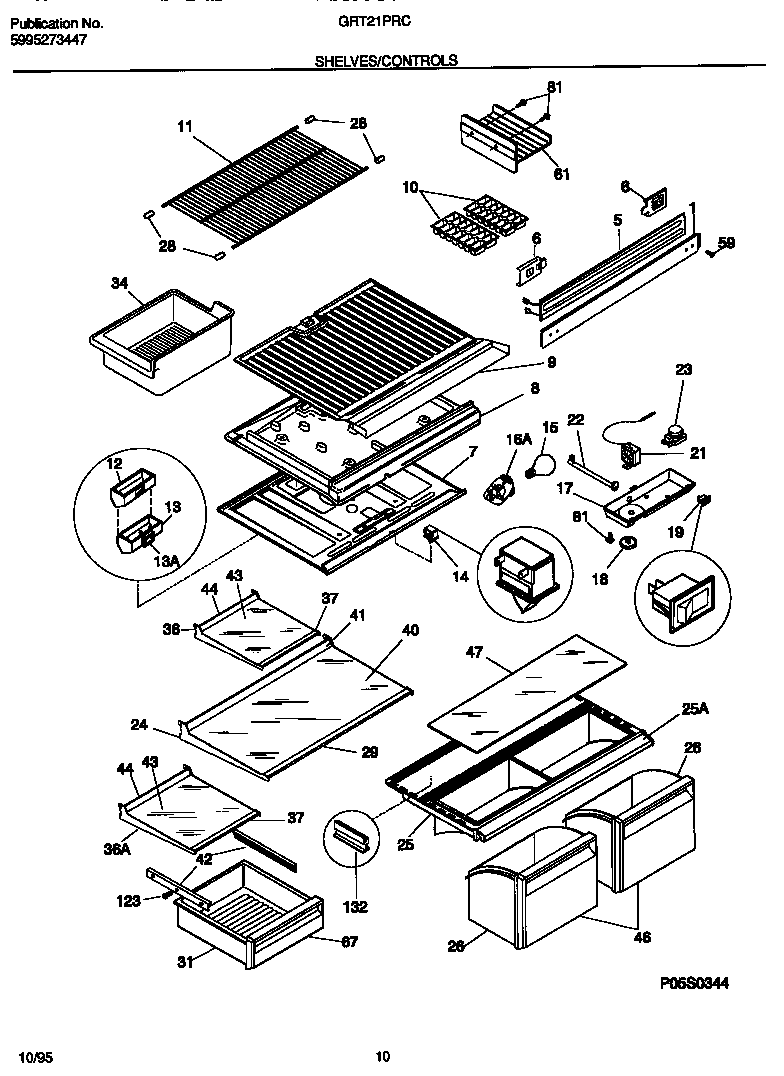 Gibson GRT21PRCW1 shelves/controls diagram