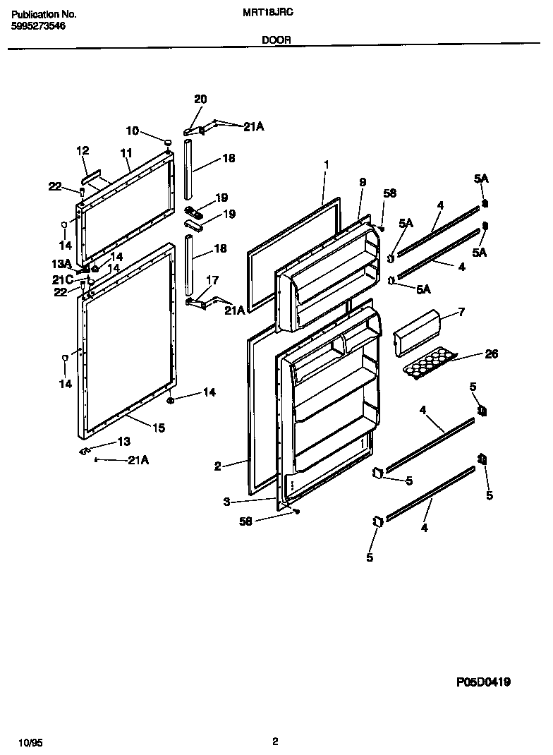 Universal/Multiflex (Frigidaire) MRT18JRCD1 door diagram