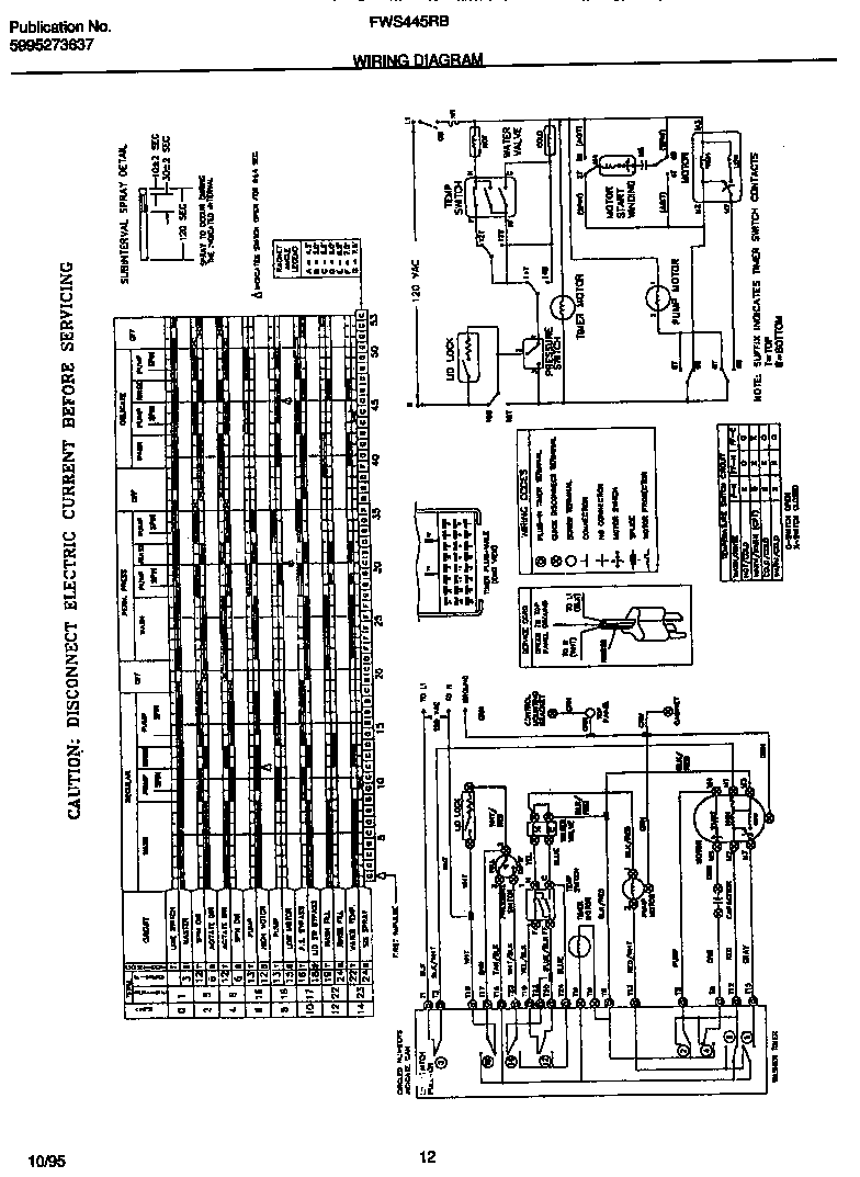 Frigidaire FWS445RBT2 wiring diagram diagram