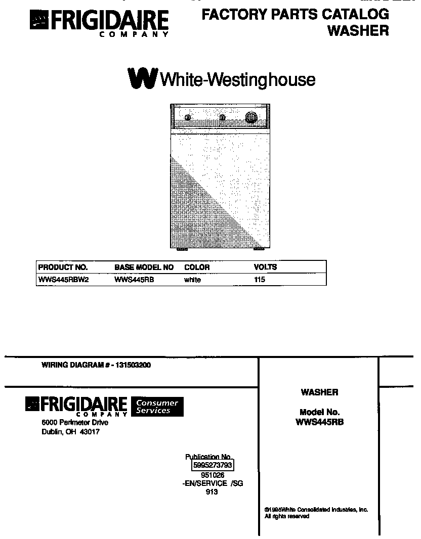 White-Westinghouse WWS445RBW2 cover diagram