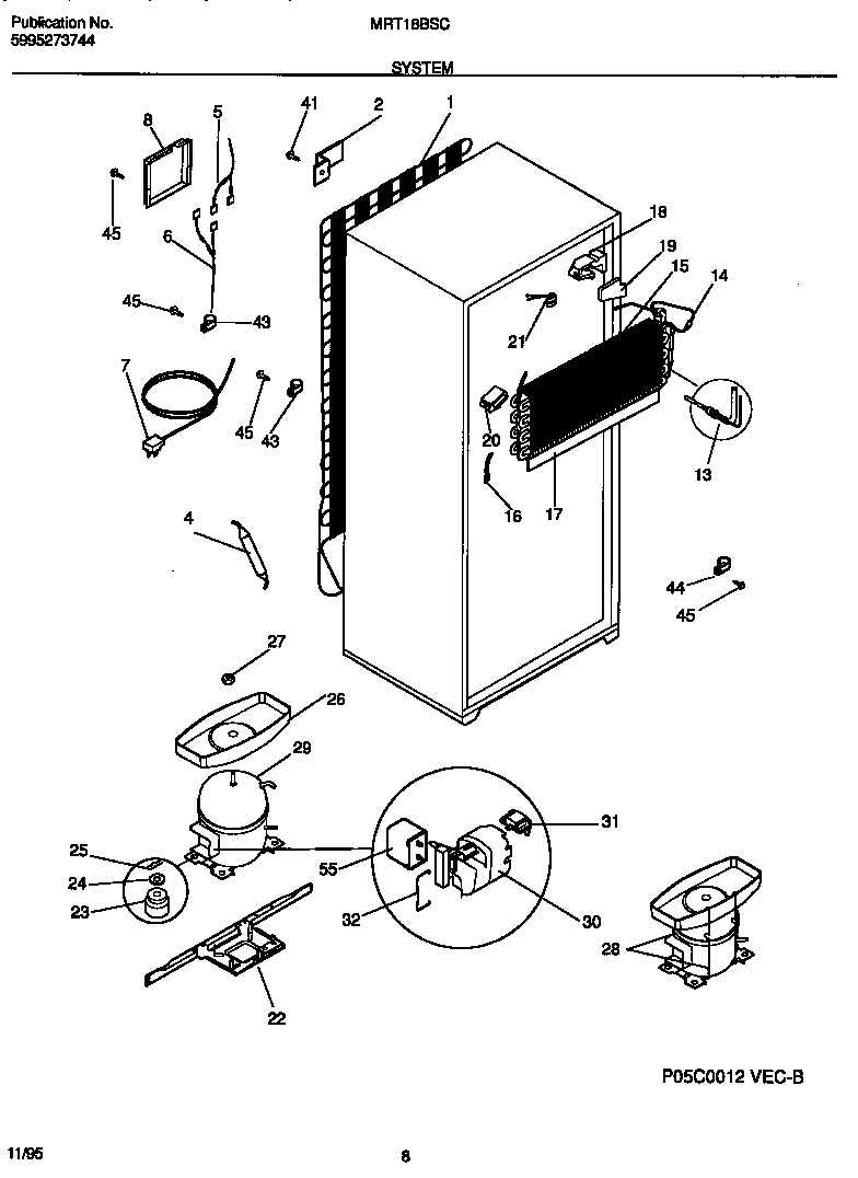 Universal/Multiflex (Frigidaire) MRT18BSCZ0 system diagram