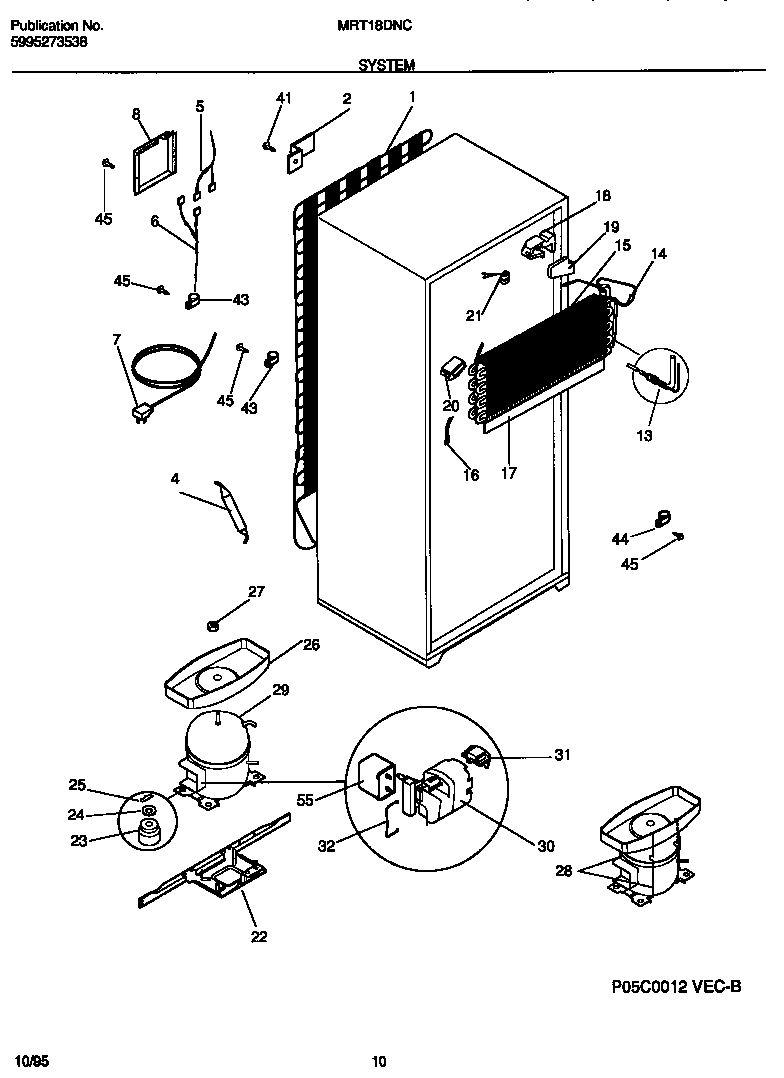 Universal/Multiflex (Frigidaire) MRT18DNCW2 system diagram