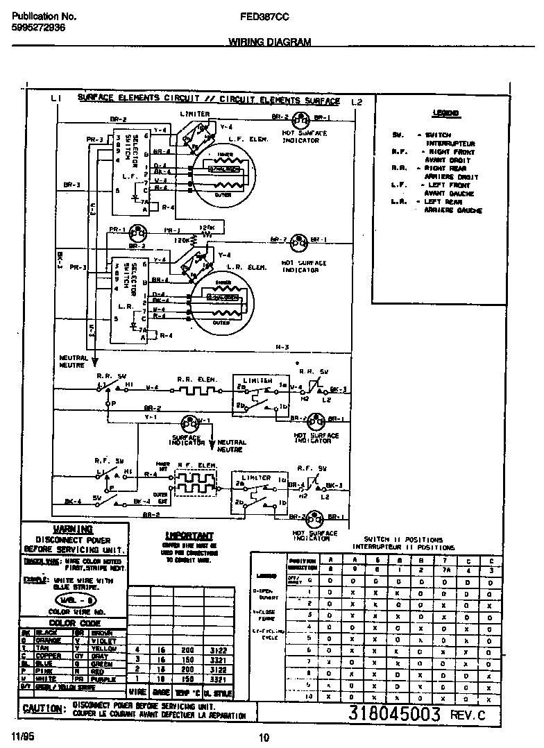 Frigidaire FED387CCS1 wiring diagram diagram