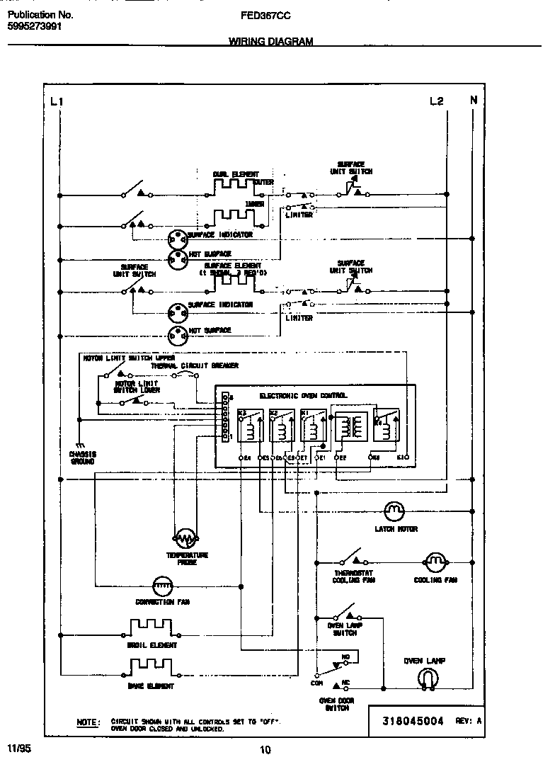 Frigidaire FED367CCBC wiring diagram diagram