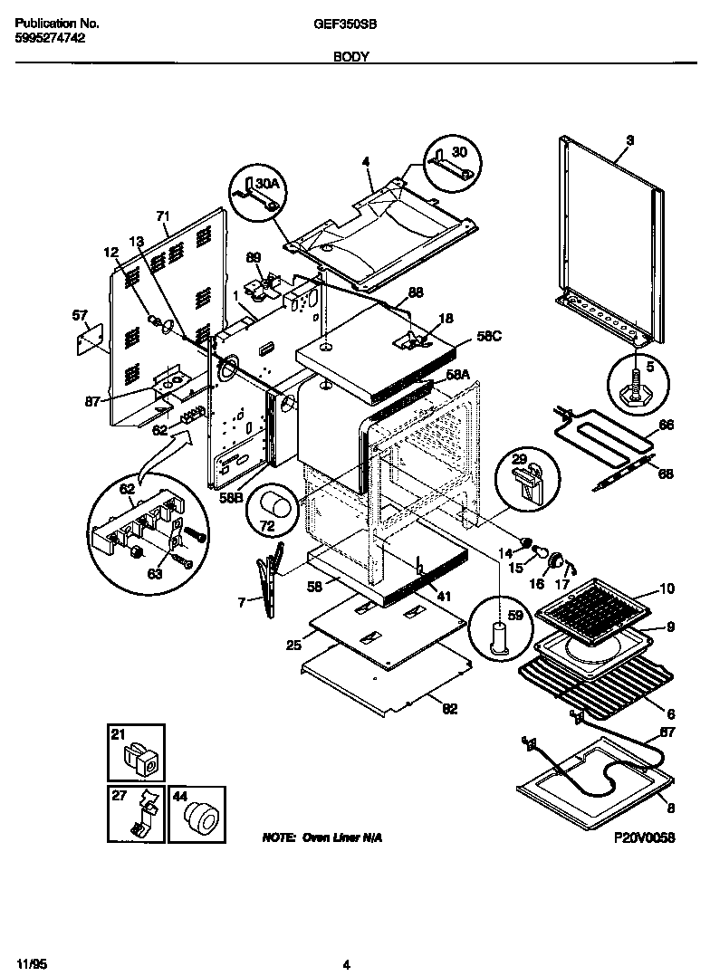 Gibson GEF350SBWC body diagram