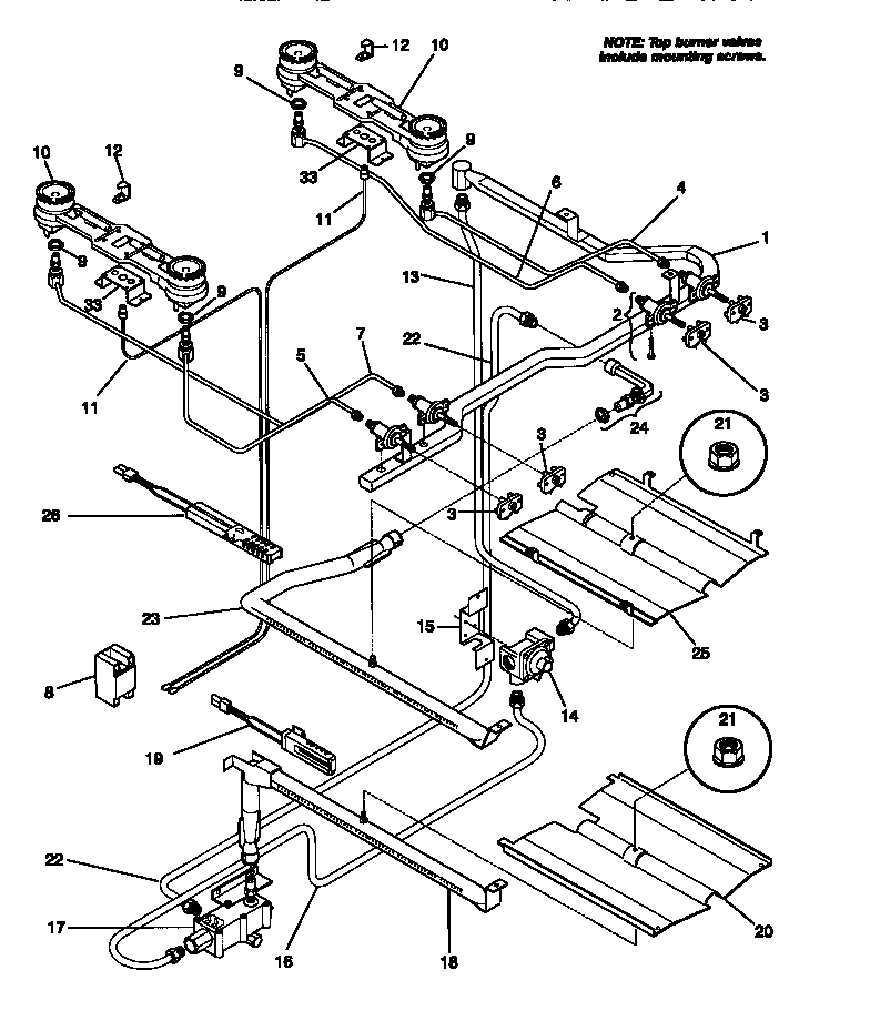 Tappan TGF353BCDA burner diagram