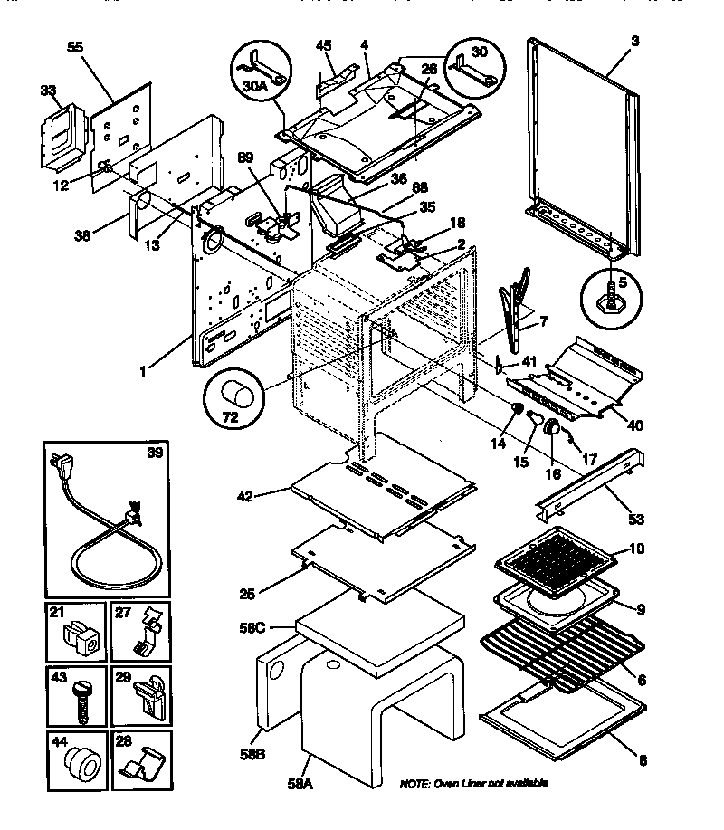 Tappan TGF353BCDA body diagram