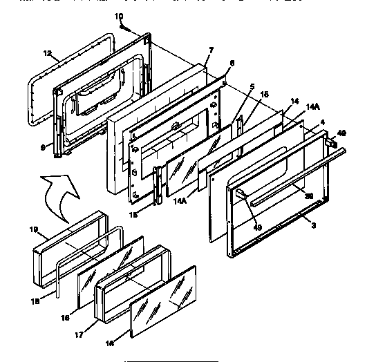 Tappan TGF353BCDA door diagram