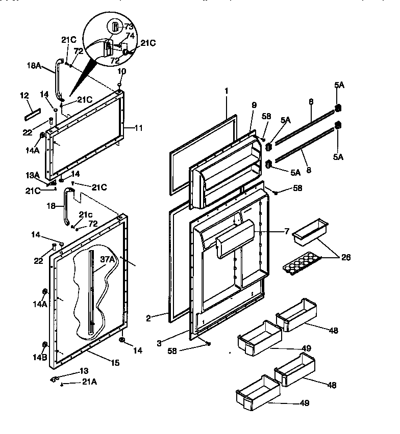 Gibson GRT18RRCW0 door diagram
