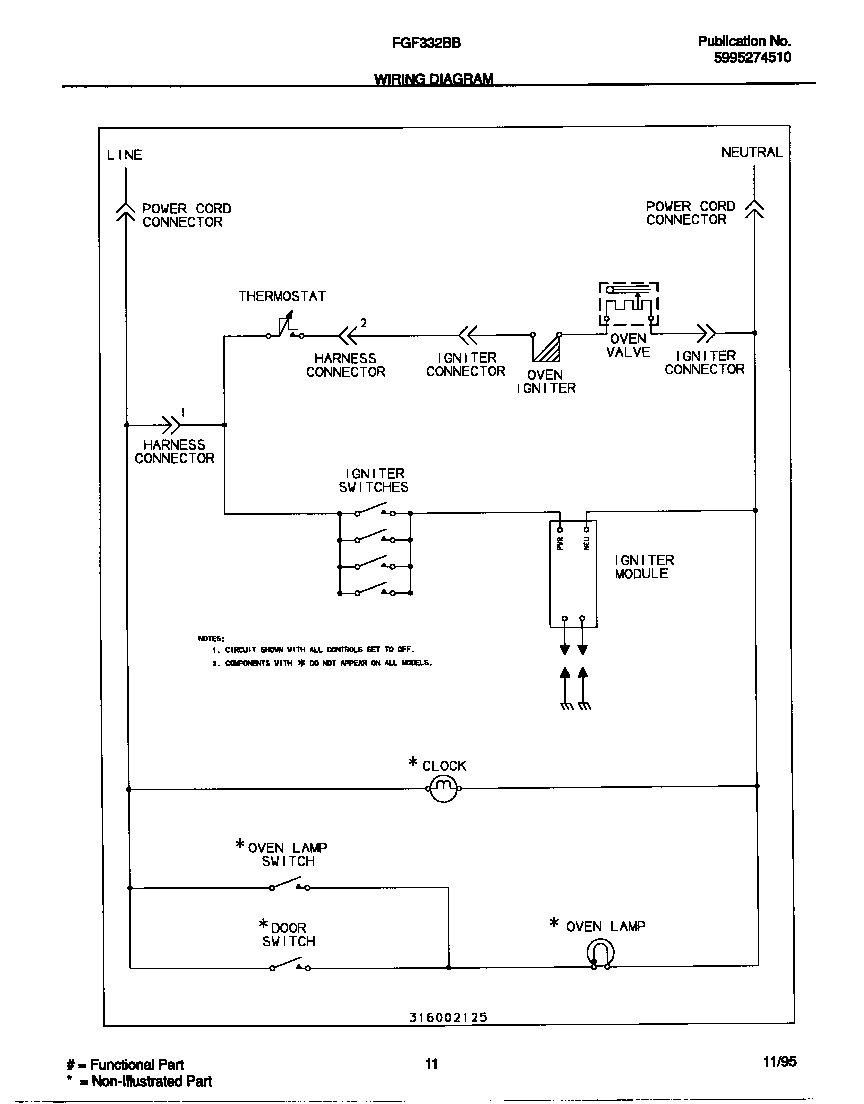 Frigidaire FGF332BBDB wiring diagram diagram