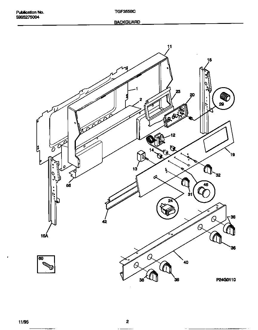 Tappan TGF355BCWB backguard diagram