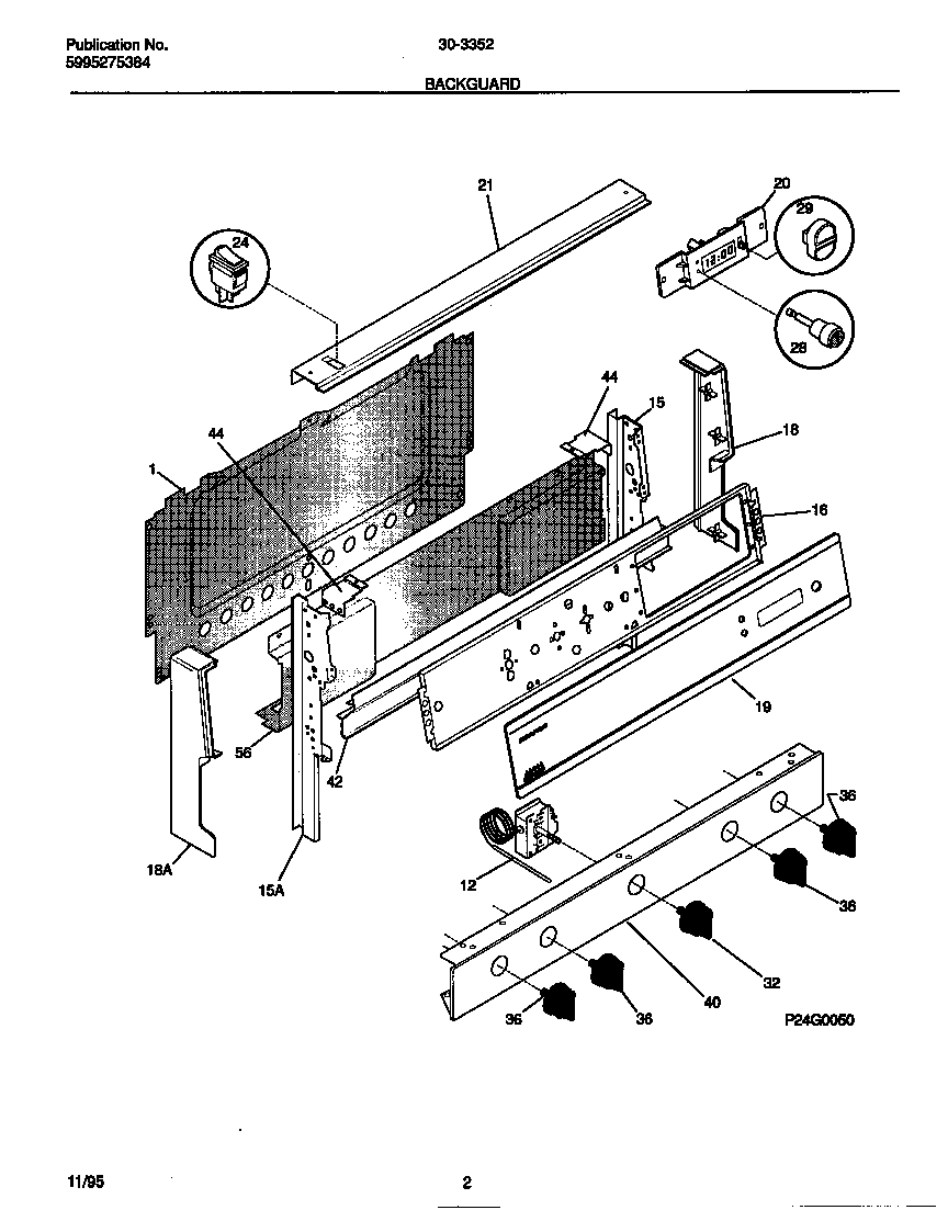 Tappan 30-3352-23-05 backguard diagram